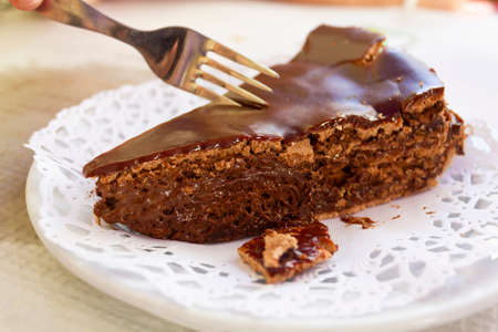 Slice of the world's best chocolate cakeの写真素材