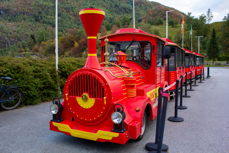 Vintage Red train used for toursの写真素材