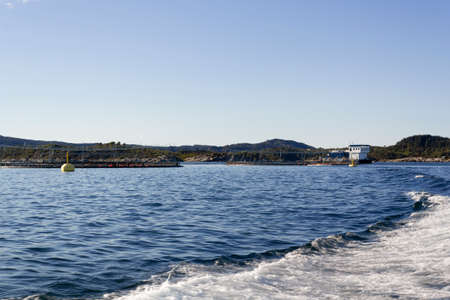 Fish farming in Norway seaの写真素材