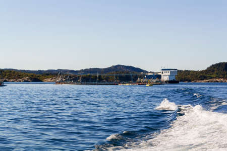 Fish farming in Norway seaの写真素材