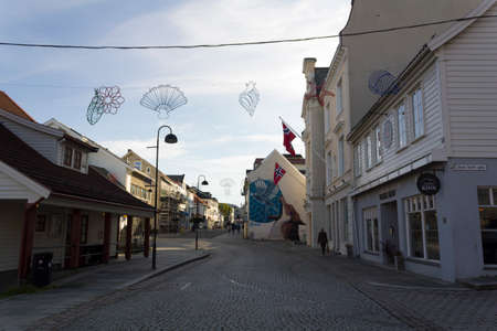 Vestland, Norway - CIRCA September 2021: Street in Florのeditorial素材