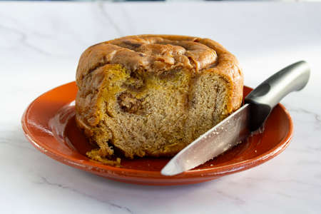 Sliced Portuguese easter cake called Folar de Olhaoの写真素材