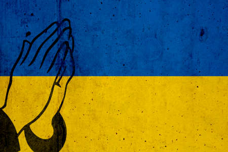 Pray for ukraine conceptの写真素材