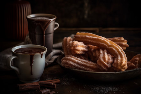 Churros and hot chocolateの素材