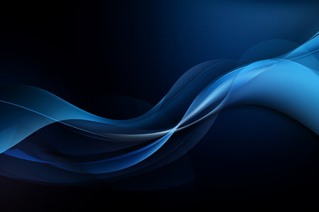 Abstract Blue Waves on Dark Background Designの素材