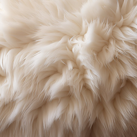 White fur texture background. Close up of white fluffy fur texture.の素材