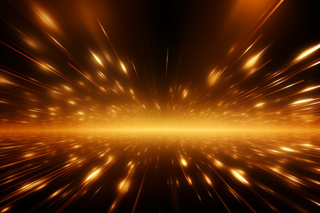 Intense Light Burst With Radiating Golden Beams and Floating Particlesの素材