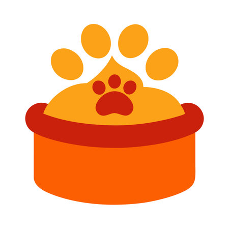 Pet food bowl flat icon. Cat or dog food, vector illustrationのイラスト素材