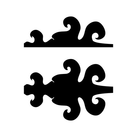 Set of decorative elements. Vector illustration in black and white colors.のイラスト素材