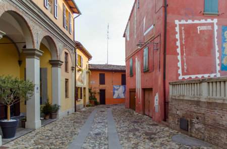 20.01.18 Dozza, Italy. The Italian town with colorful painted streets