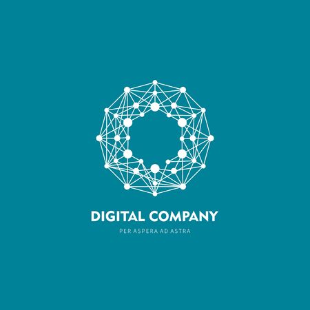 Modern abstract vector logo or element design. Best for identity and logotypes. Simple shape in blue.のイラスト素材
