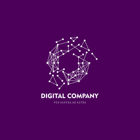 Modern abstract vector logo or element design. Best for identity and logotypes. Simple shape in lavender.のイラスト素材