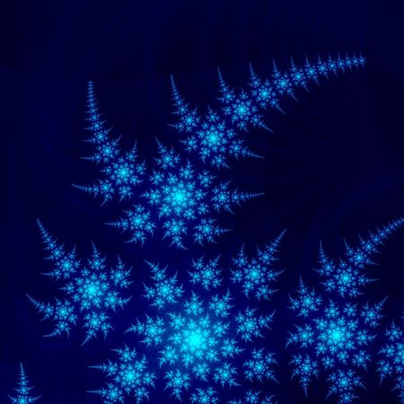 Blue fantasy fractal on dark backgroundの写真素材