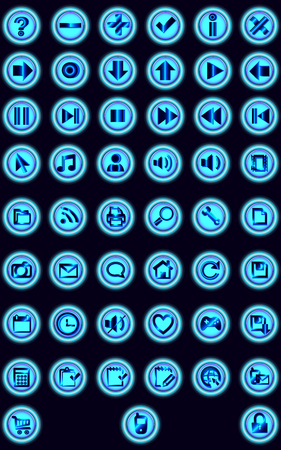 Set of neon icons.のイラスト素材