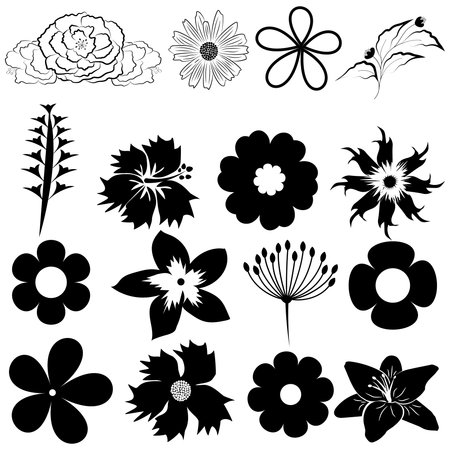 a set of flowersのイラスト素材