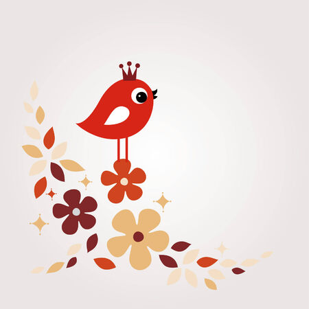 vector bird xmas cardのイラスト素材
