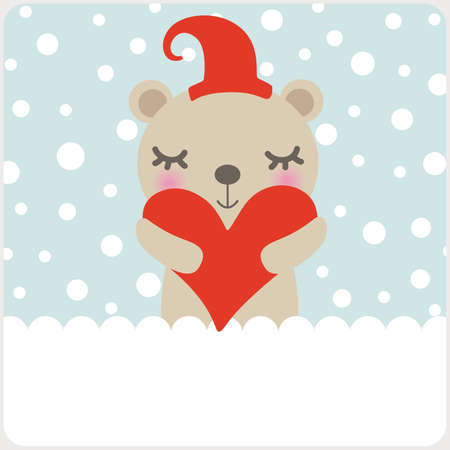 Cute bear with loveのイラスト素材