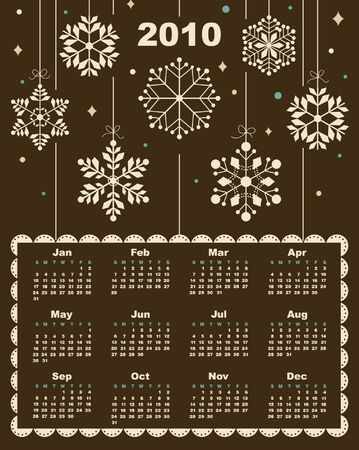 2010 calendar illustrationのイラスト素材