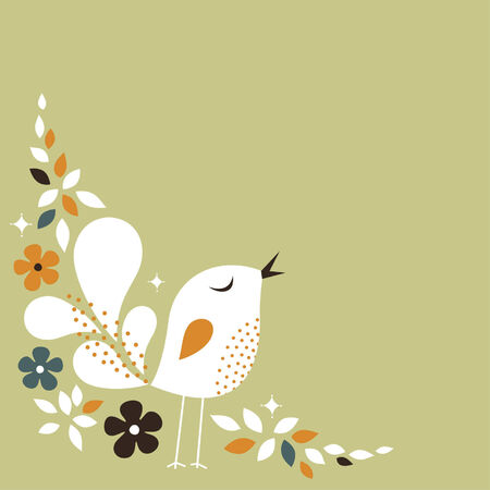 sweet bird card designのイラスト素材