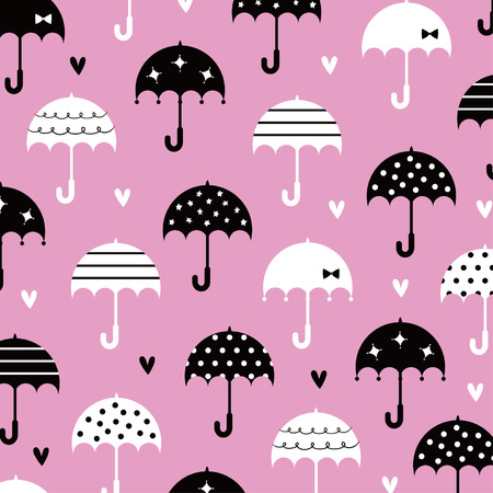 umbrella with love wallpaper designのイラスト素材
