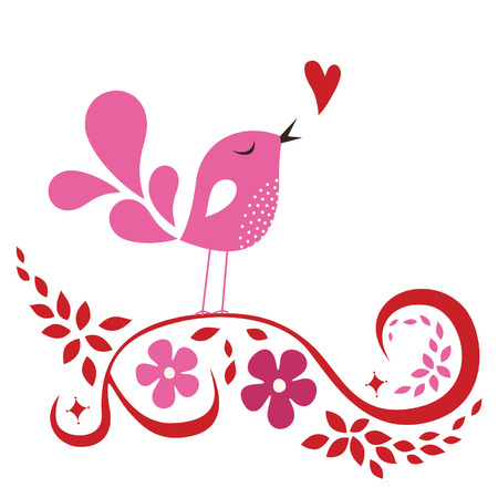 bird love cardのイラスト素材