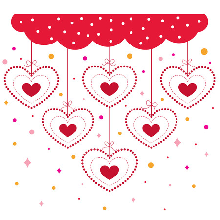 hearts background vectorのイラスト素材