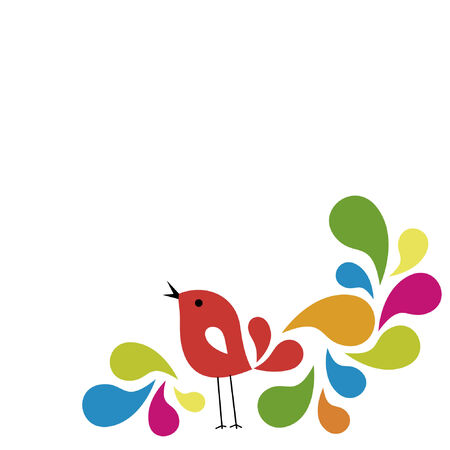 sweet bird card designのイラスト素材