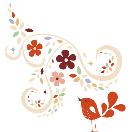 sweet bird card designのイラスト素材