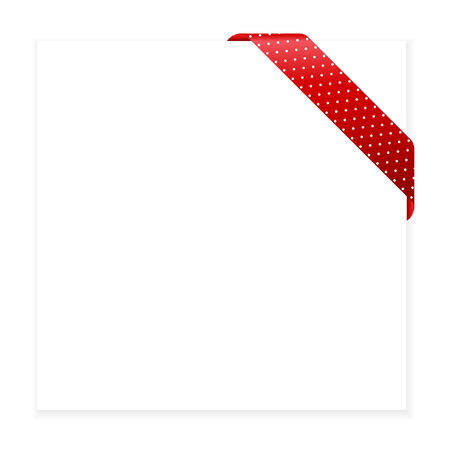 red corner ribbon illustration for your design のイラスト素材