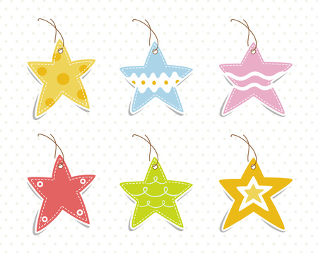   set of vintage cute frames in star shape のイラスト素材