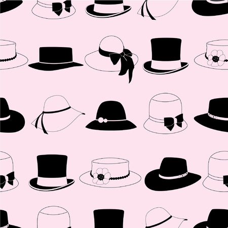 Seamless pattern with hats  のイラスト素材