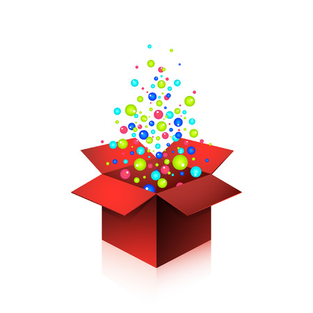 Magic gift box with a big surprise のイラスト素材