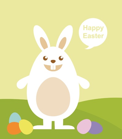 Easter rabbit with Easter egg のイラスト素材