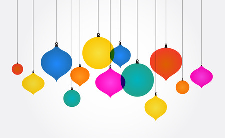 Christmas ornaments - colorful backgroundのイラスト素材