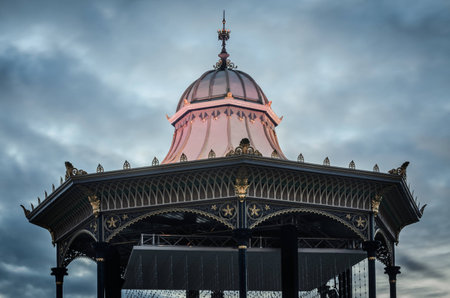 old Victorian rotunda with dramatic cloudy skyの写真素材