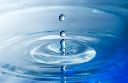 Electric Blue Water Dropsの写真素材