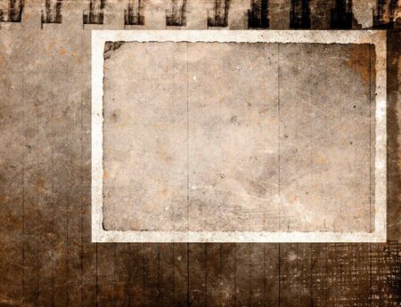 Blank vintage paper parchment with grunge border in sepia toneの写真素材