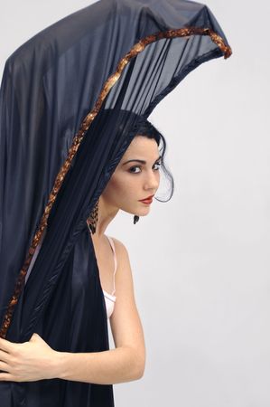 Portrait of young passionate flamenco dancer girlの写真素材