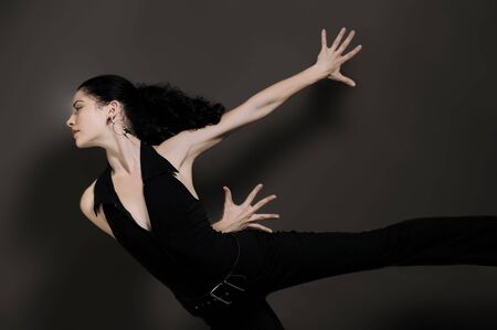 Portrait of young passsionate flamenco dancer womanの写真素材