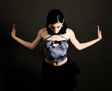 Portrait of young contemporary dancer womanの写真素材