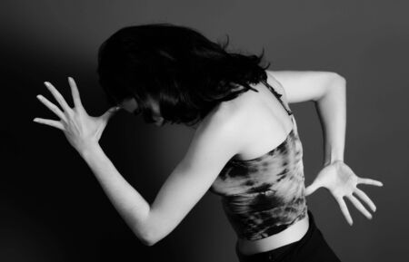 Portrait of young contemporary dancer womanの写真素材