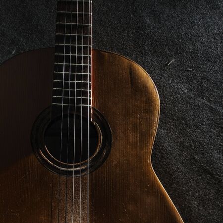 Abstract background still life with acoustic guitarの写真素材