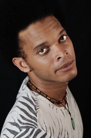 Portrait of young trendy african american man posingの写真素材