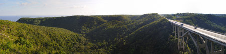 Panoramic view of the bridge over Yumuri valley between Havana and Matanzas