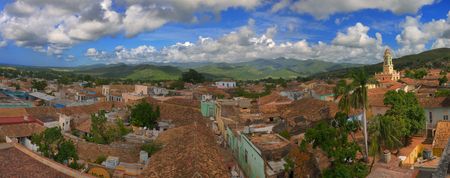 Panoramic view of trinidad town and sierra del escambray, cubaの写真素材