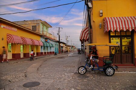 Commercial street in Trinidad, Cuba. it was declared by UNESCO World Heritage Site in 1988. Taken circa OCT 2008.のeditorial素材
