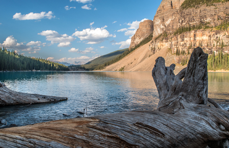 Scenic view of the Moraine Lake at Banff National Parkの写真素材