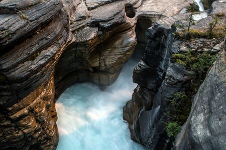 View from Mistaya Canyon at Banff in Canadaの写真素材