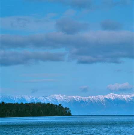 Nature scenery view of a snow mountain の写真素材