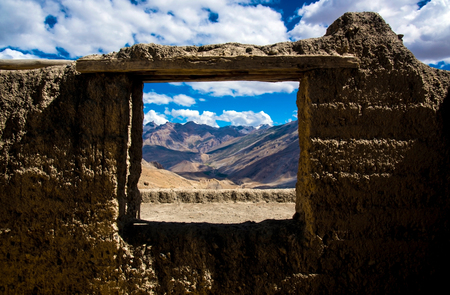 Frame view of beautiful rock mountainsの写真素材